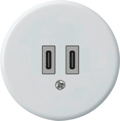 Prise de charge USB Hager basico C-C 20W 5V blanc