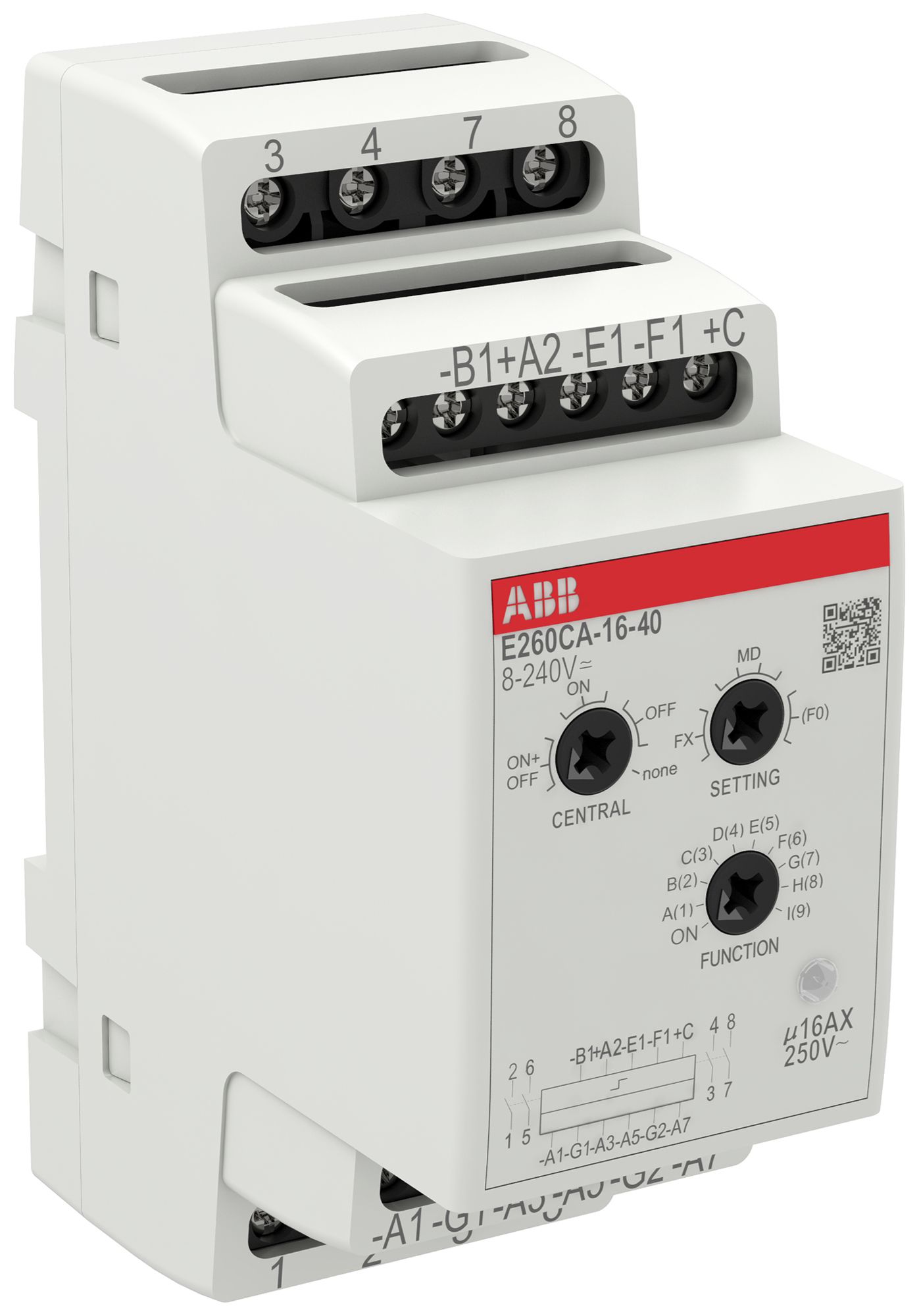 Schrittschalter ABB E260CA-16-40 2TE 8…240VUC/16A 4000W 4S