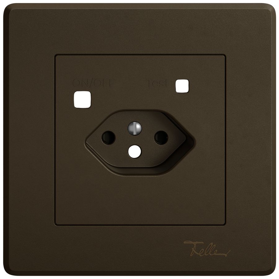 Abdeckset EDIZIO.liv für Fehlerstrom-Schutzsteckdose 96×96mm umbra