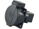 Presa INS T13, 250V, 10A, IP55, coperchio a cerniera, nero