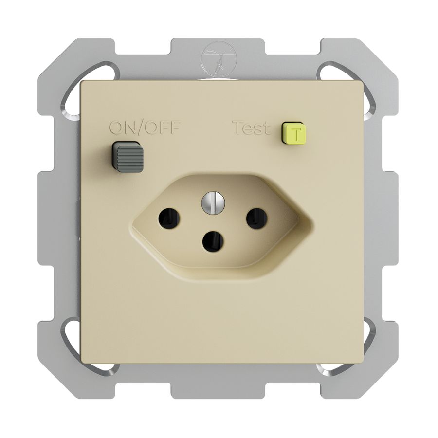 UP-Steckdose EDIZIOdue T13 FI 30mA FM, vanille
