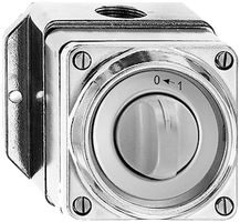 AP-Schwenktaster nass 0<-1/2P Al natur mit Drehgriff