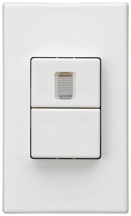 Interruttore a pulsante 2× AMD Hager FLF 10A/250V 3/1L 1× illuminato bianco