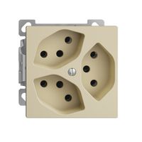 AP-Steckdose EDIZIOdue 3×T13 3×S Kombi-Einsatz mit Shutter vanille