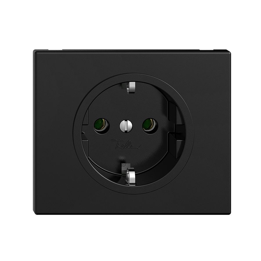 EB-SCHUKO-Steckdose FH FLF6/5, 16A, 250VAC, L+N+PE schwarz