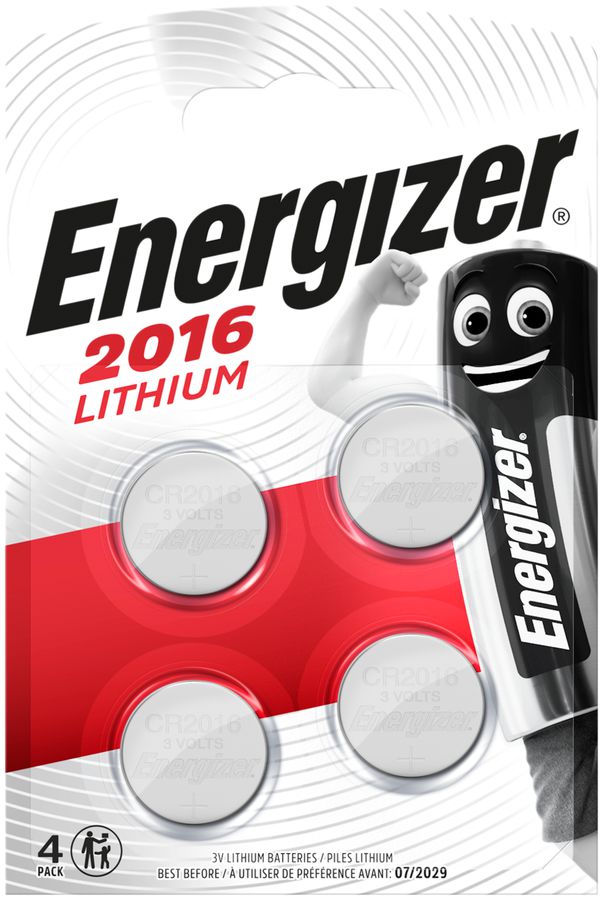 Knopfzelle Lithium Energizer CR2016 3V Blister à 4Stück