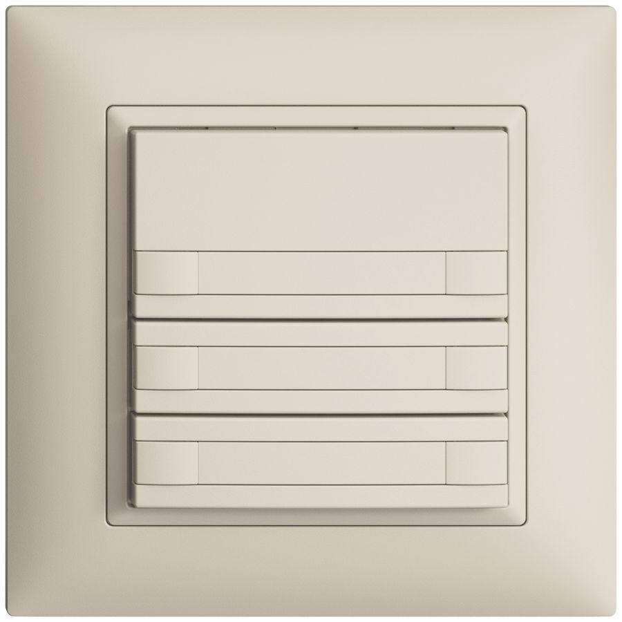 Poussoir ENC KNX 3× EDIZIOdue crema RGB sans LED avec insert papier