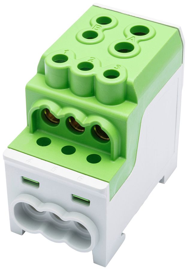 Bloc de distribution Bals UBV TYP C/A 1P 200A 1×entr 6×sort 1.5…35mm² 6…70mm² vt