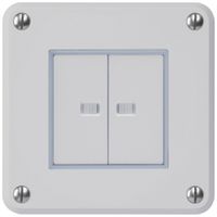 UP-Drucktaster robusto IP55 2×1P grau 2×beleuchtet für Kombination