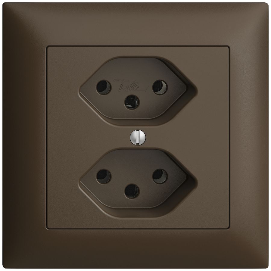 UP-Steckdose EDIZIOdue 2×T13 coffee