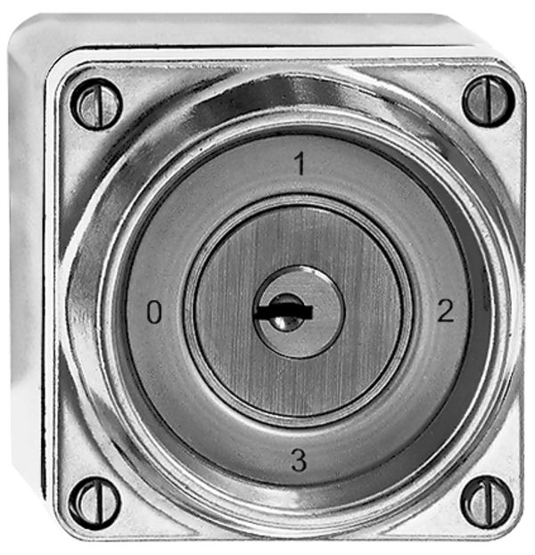 Interrupteur rotatif AP hum.5/2P Al nature avec serrure de sûreté