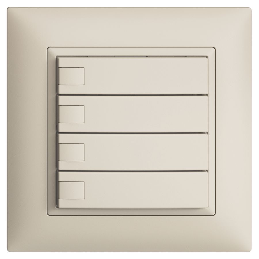 Poussoir KNX RGB ENC EDUE FMI, 250mW, s.LED, 4×poussoir, comm.1×touche, crema