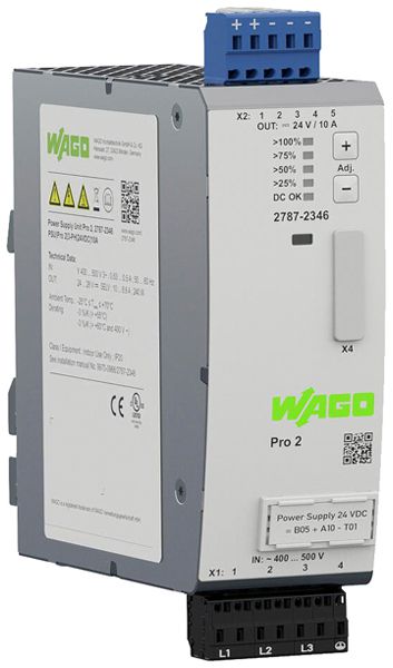 EB-Stromversorgung WAGO Pro 2 340…550V 480…780V 24…28V 10A 240W 3TE