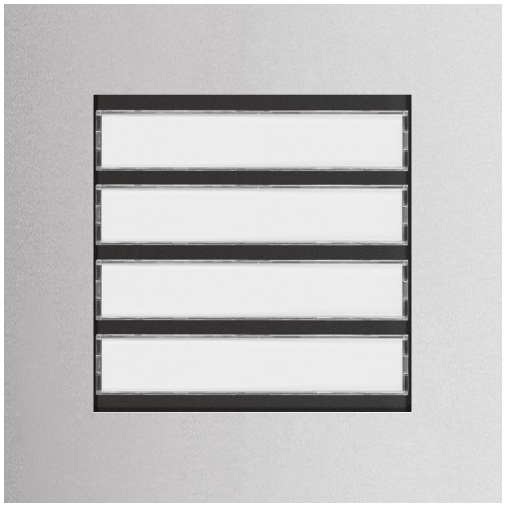 Ruftaster Modul Hager elcom.modesta 2-Draht mit LED-Schild für 4 Whg. Edelstahl