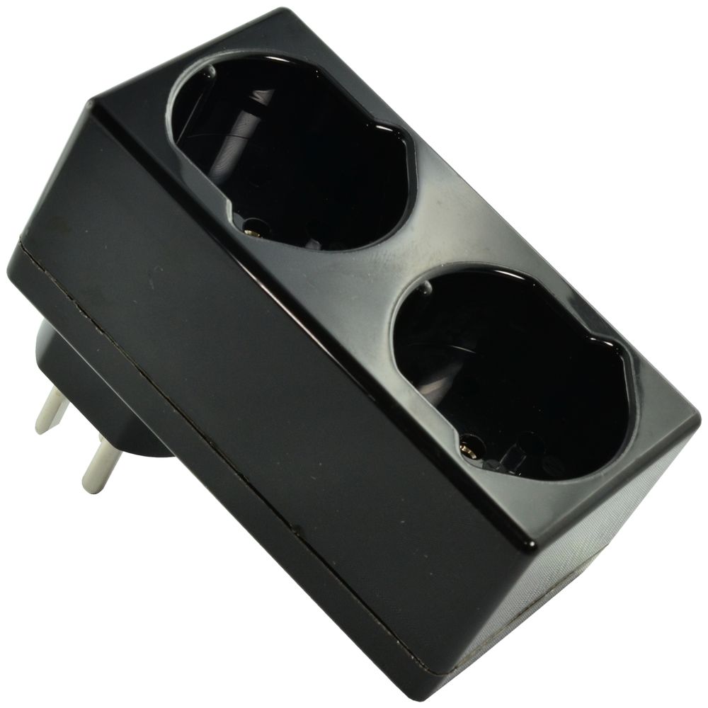 Mehrfachstecker Warob 2×T15 schwarz
