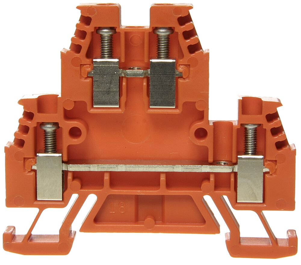 Durchgangs-Reihenklemme Woertz 0.5…4mm² 32A 500V Schraubanschluss 2×2 TH35 ora