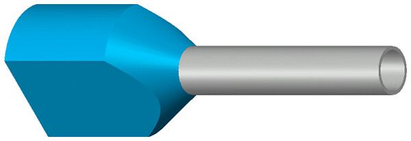 Zwillings-Aderendhülse isoliert 2×0.75mm²/10mm blau