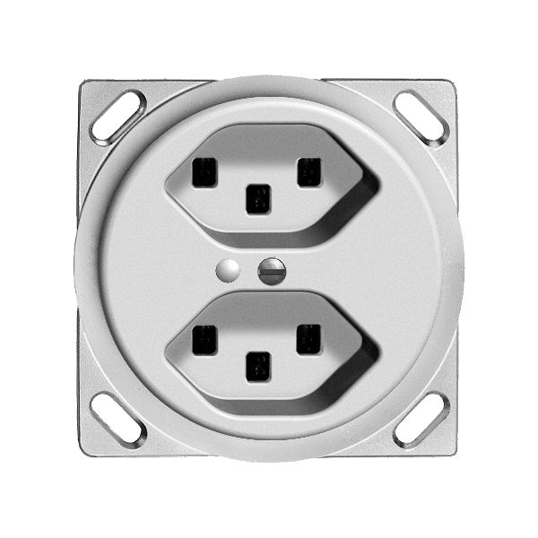 Prise INC 2×T23 16A blanc avec LED vt,FH bornes enf..