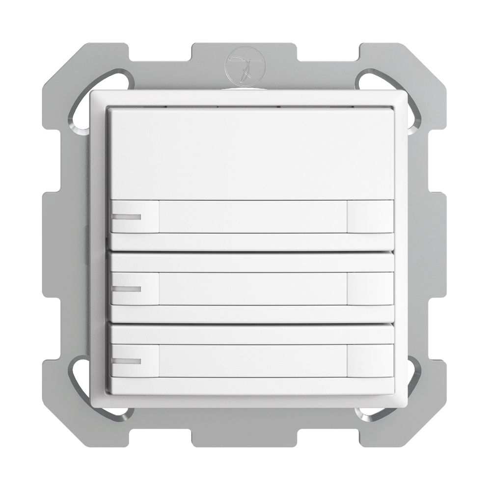 Poussoir ENC KNX 3× EDIZIOdue blanc RGB avec LED avec insert papier