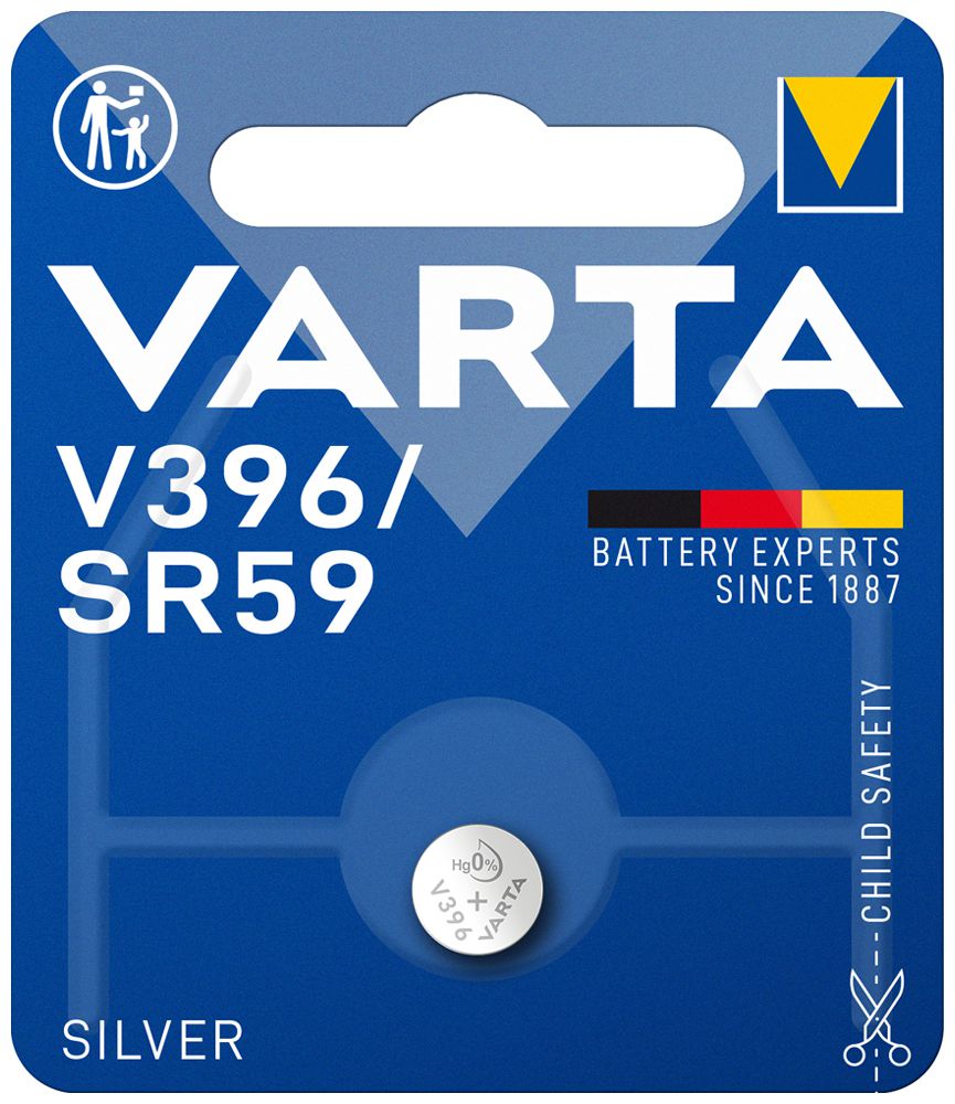 Pile bouton oxyde argent VARTA V396/SR59, 1.55V, blister à 1 pièce