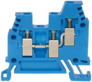 Durchgangs-Reihenklemme Woertz 0.5…4mm² 32A 800V Schraubanschluss 3×1 TH35 blau