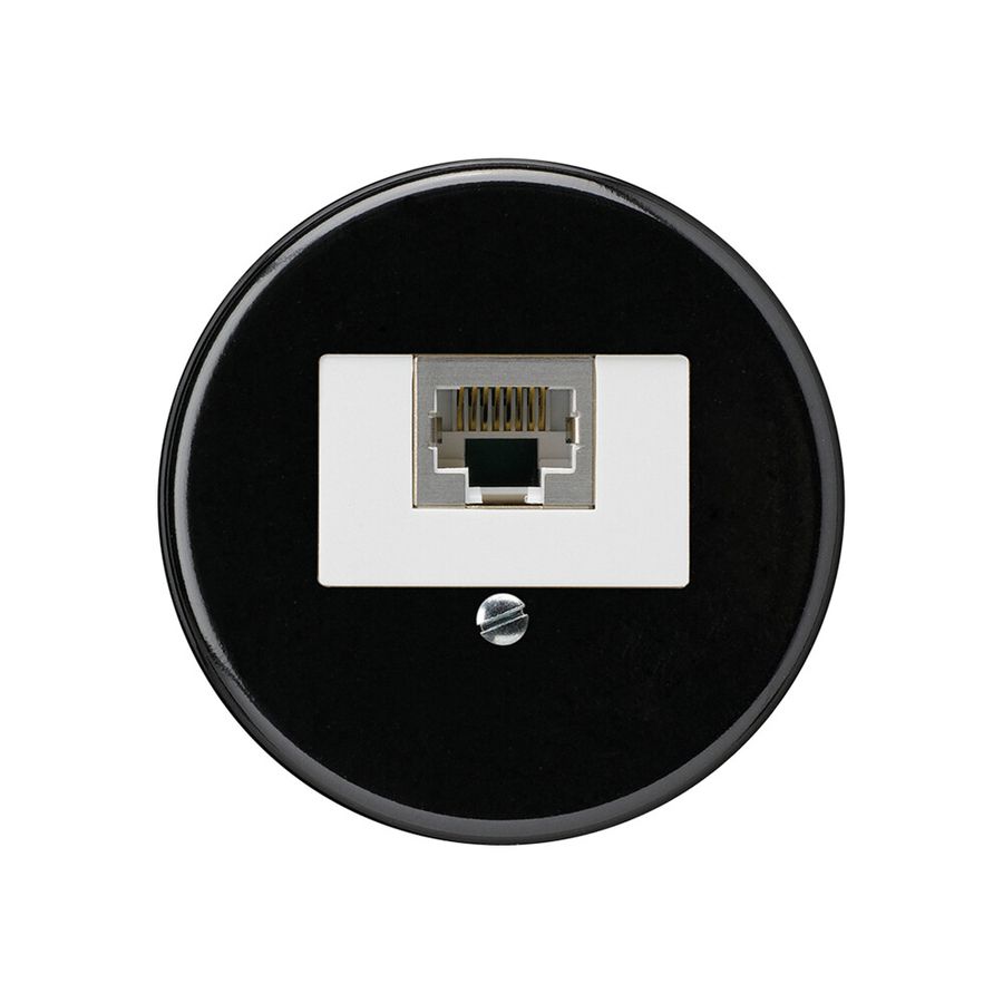 Insert pour boîte ENC basico 1×RJ45s noir