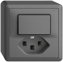 Combinaison AP A-R/1L+T23 16A EDIZIOdue gris foncé