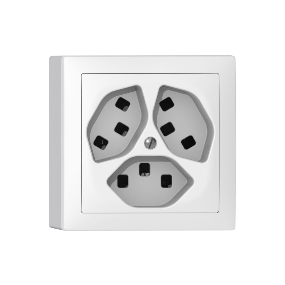 Prise AP SIDUS 3×T23 blanc avec shutter