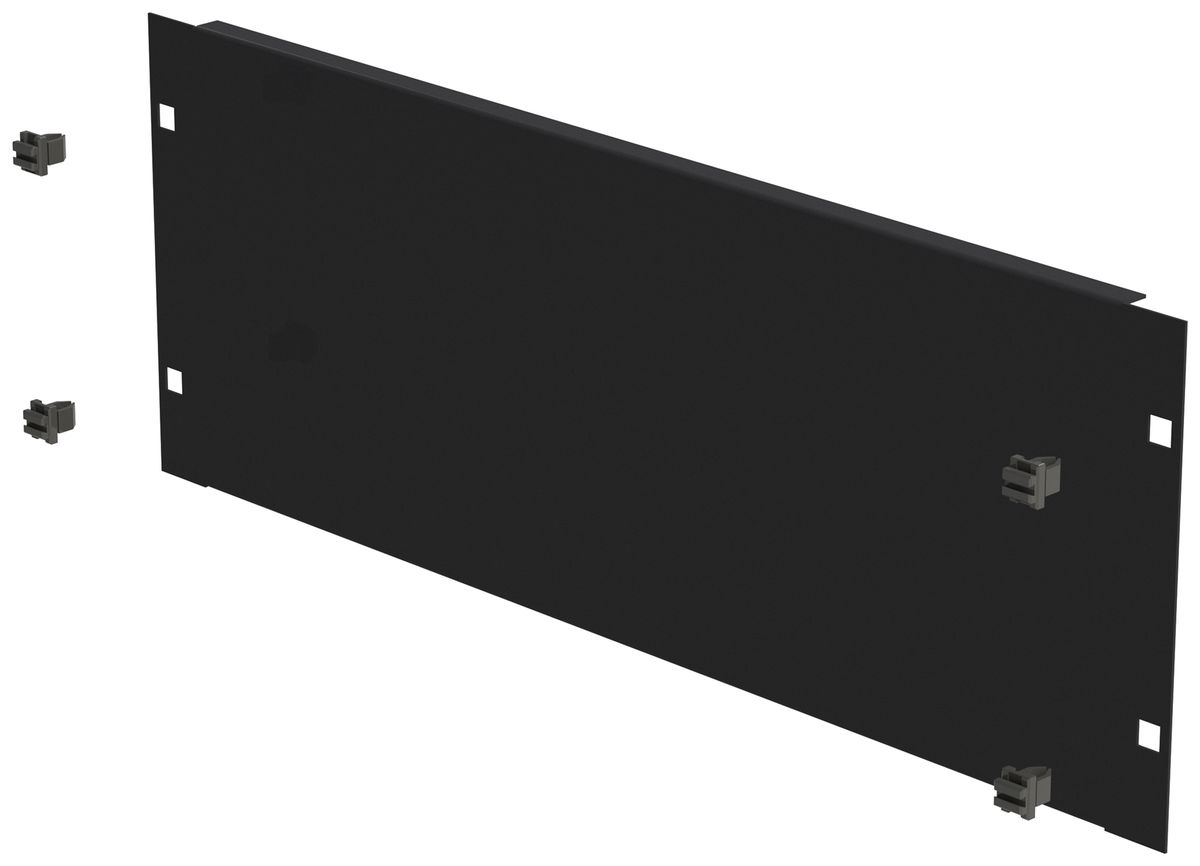 Placca cieca 19" chiusura rapida 4UM Stahl nero