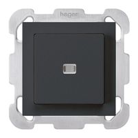 UP-Leuchtdruckschalter kallysto 6/1L schwarz mit Befestigungsplatte