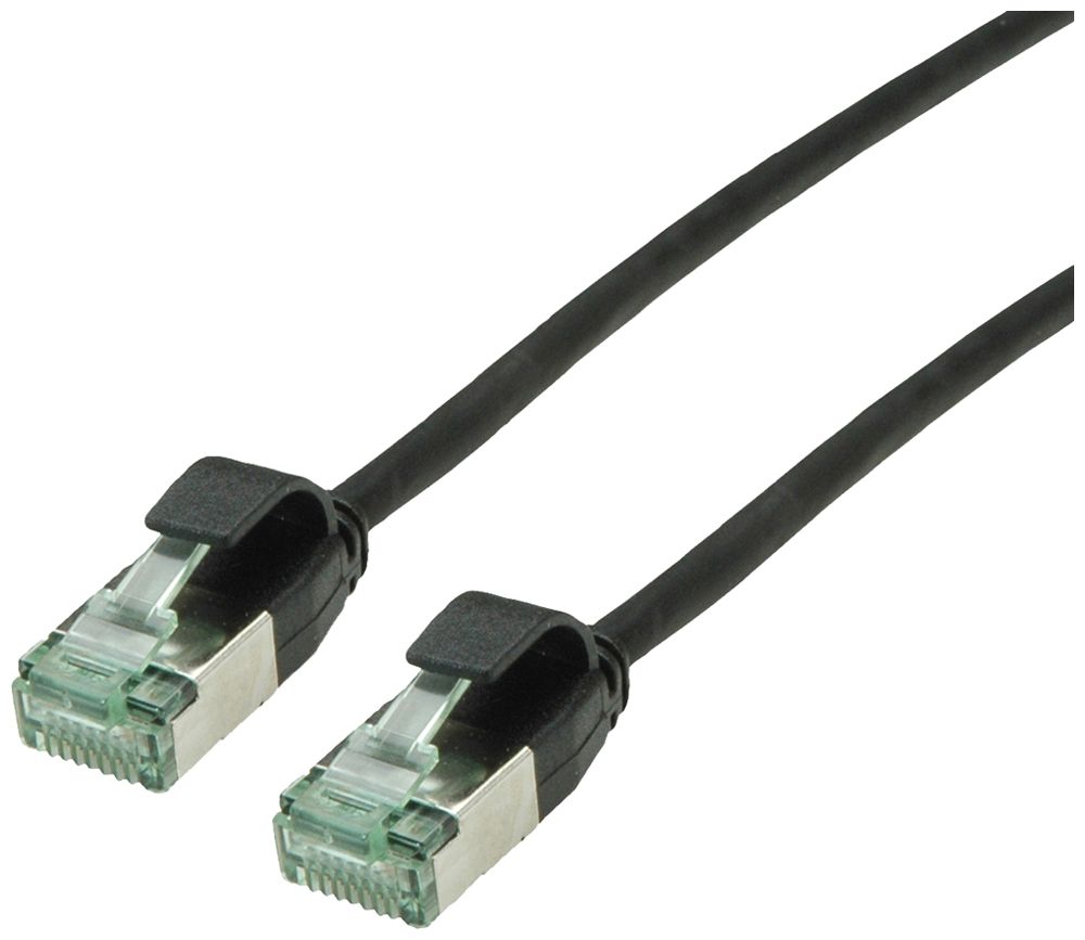 Cavo patch RJ45 ROLINE RM DataCenter slim cat.6A U/FTP AWG32 TPE nero 2m