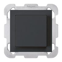 UP-Schalter kallysto 6/1L schwarz mit Befestigungsplatte