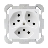 Presa INC kallysto 3×T13 bianco con protezione bambini con piastra di fissaggio