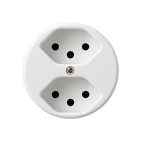 Einsatz zu Steckdose basico 2×Typ 13 weiss mit Kinderschutz