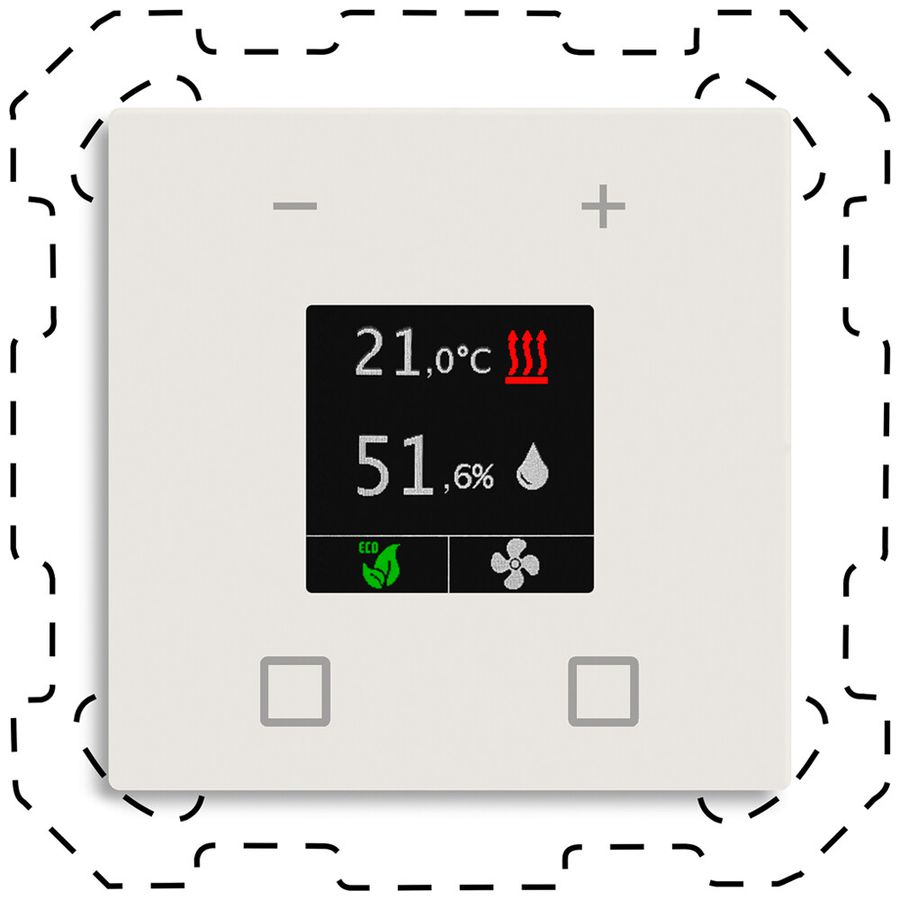 Thermostat d'ambiance station second. KNX ENC MDT CN-RTN60S.01 écran blanc mat