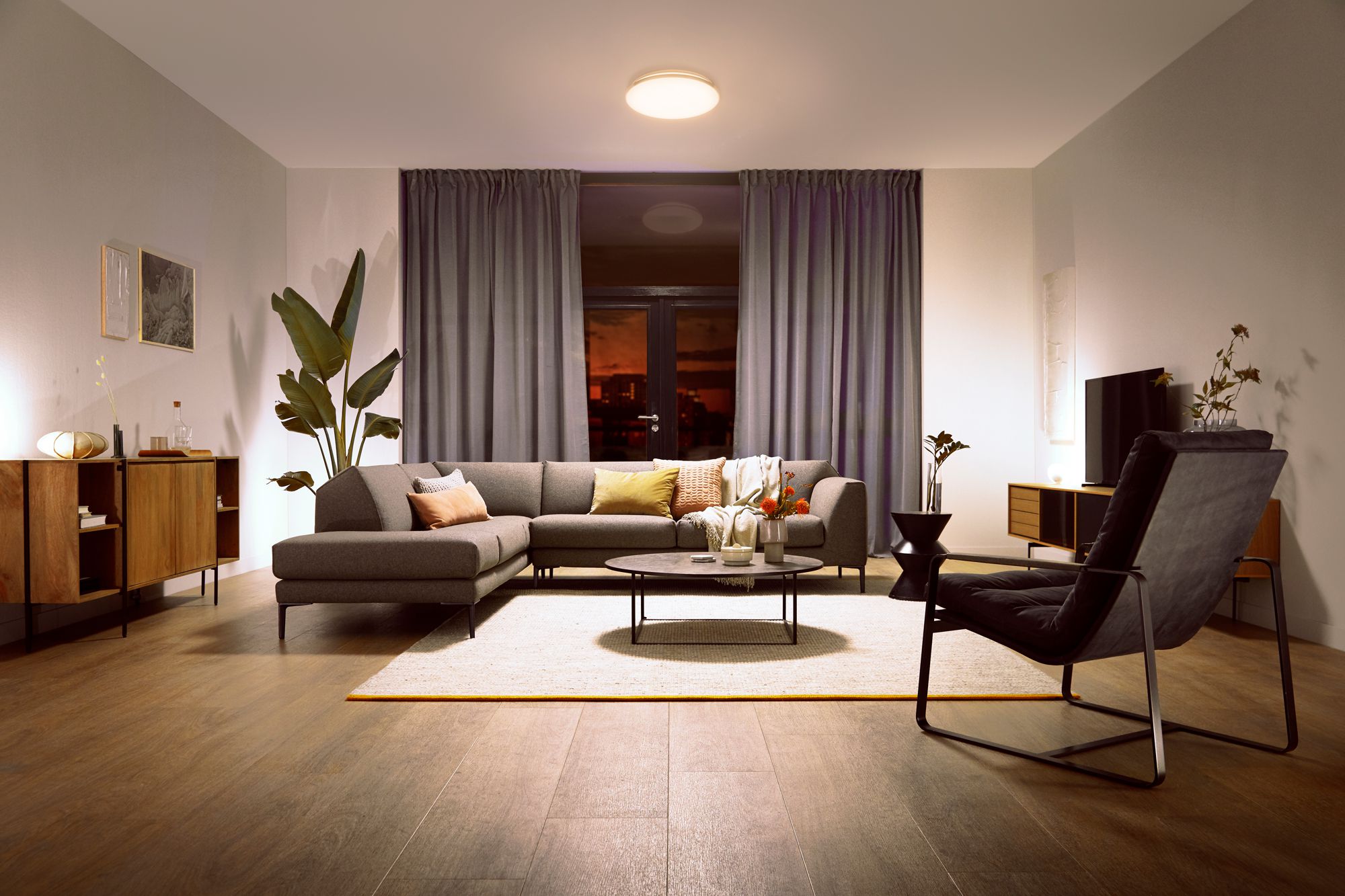 LED-Deckenleuchte Philips Mauve 40W 4300lm 2700/4000/6500K Ø478mm weiss