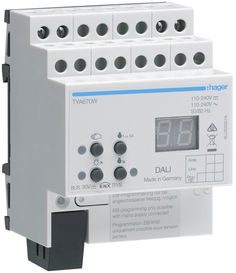REG-Gateway Hager TYA670W KNX/DALI RGBTW
