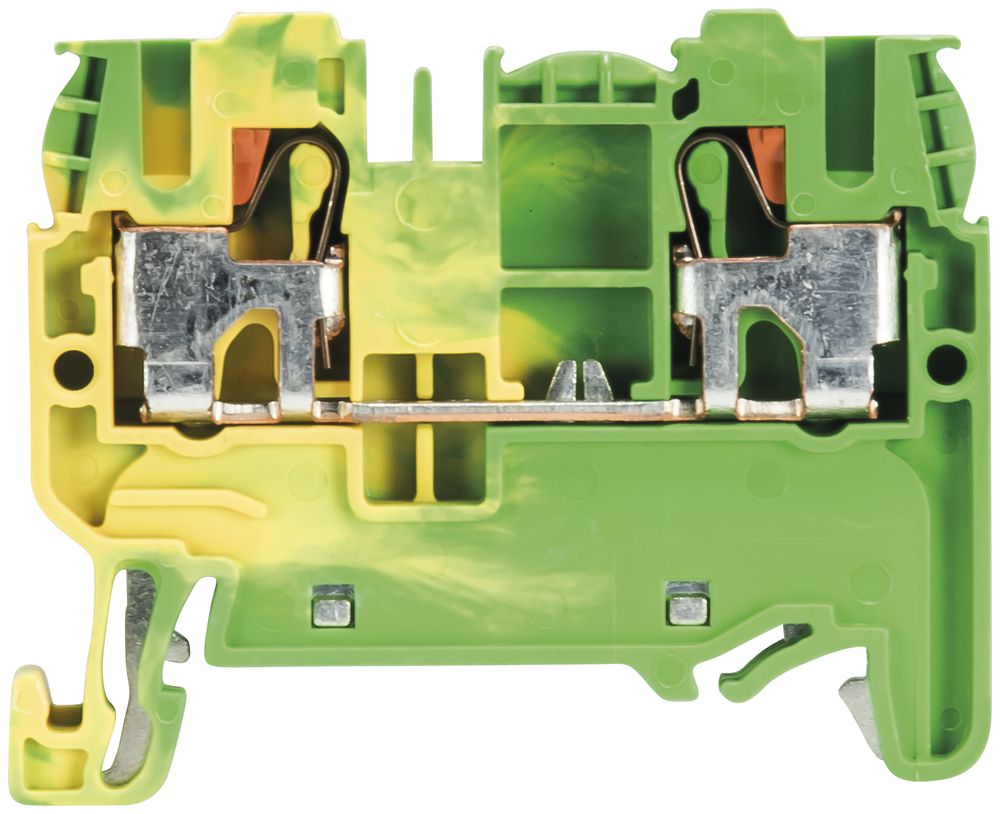 Borne de terre joignable WTP 0.2…4mm² 2×racc.broches 1 ét.rail TH35/G32 vt/jn