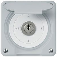UP-Schlüsselschalter robusto IP55 mit Klappdeckel S1/1P grau