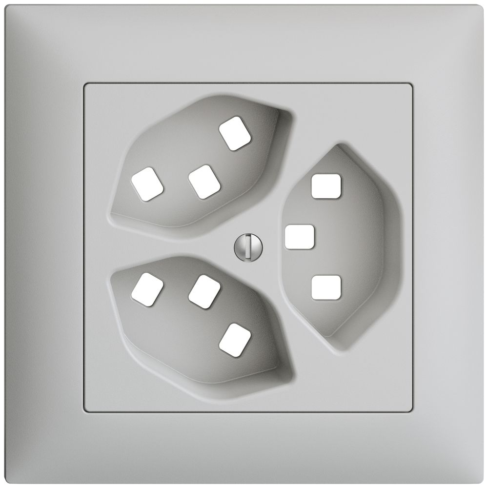 UP-Frontset EDIZIOdue hellgrau 88×88mm 3×T23