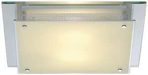 Deckenleuchte SLV GLASSA SQUARE, 2×E27 60W eckig IP20 silbergrau