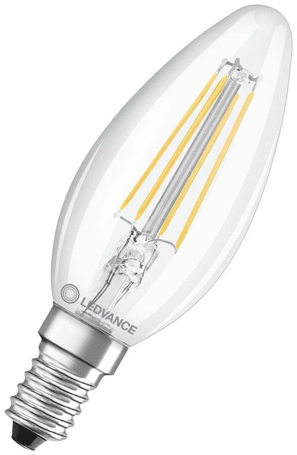 Lampe LED LEDVANCE CLAS B E14 4W 470lm 4000K Ø35×100mm B10.5 clair