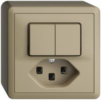 Combinaison AP 2×A-R/1L+T23 16A EDIZIOdue sand