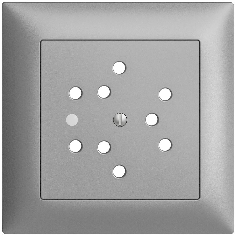 UP-Frontset EDIZIOdue silver 88×88mm 3×T12 mit Linse