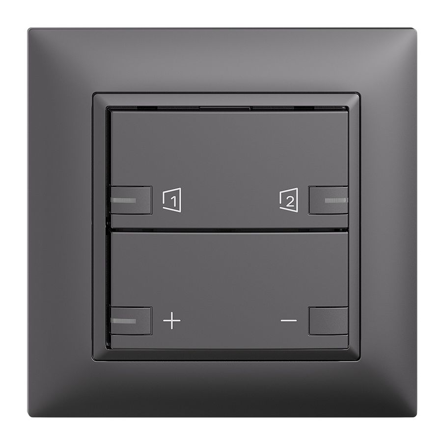 UP-Frontset EDIZIOdue zeptrionAIR Dimmer S1/S2 mit LED dunkelgrau