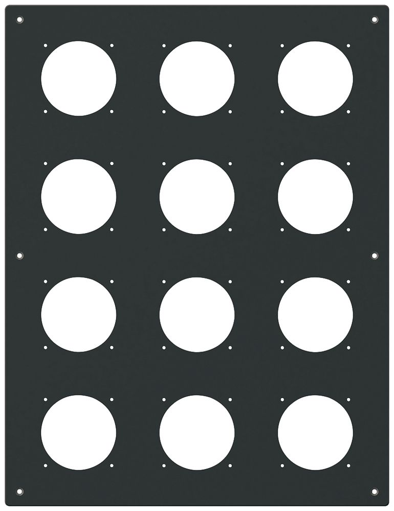 Placca d.montaggio INC robusto 4×3 alluminio, nero