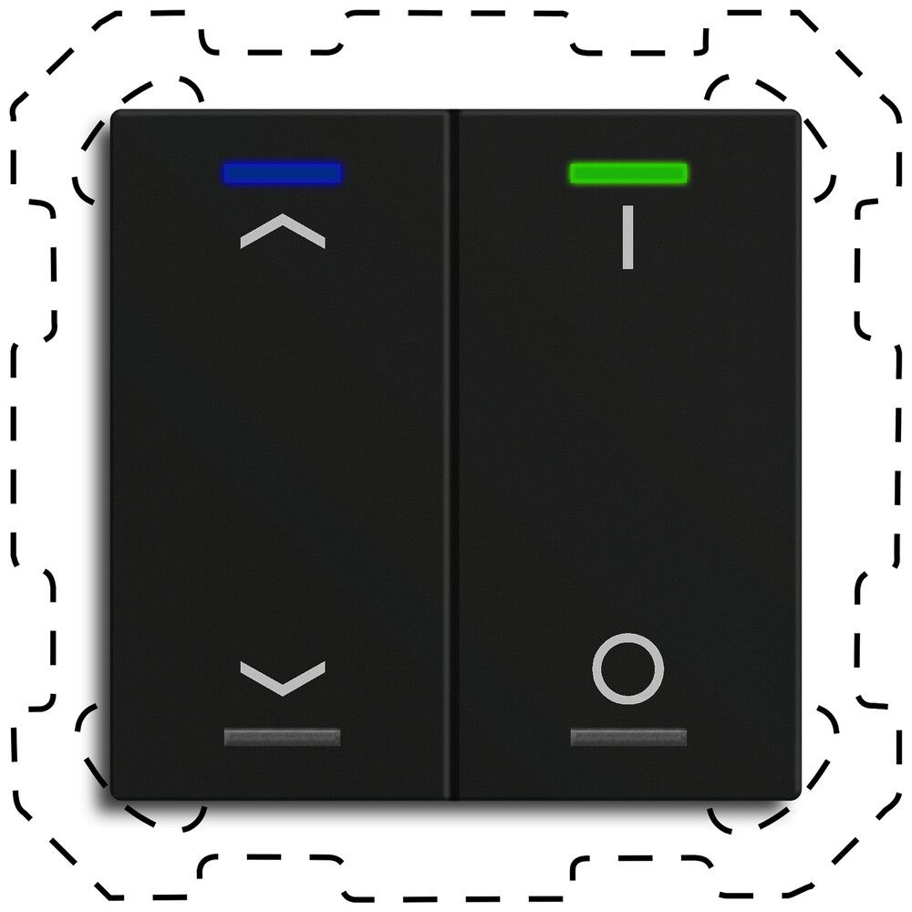 Poussoir KNX RGBW INC MDT TAL-6002C16.02S 2t/4a noir mat "jalousie-I/O"