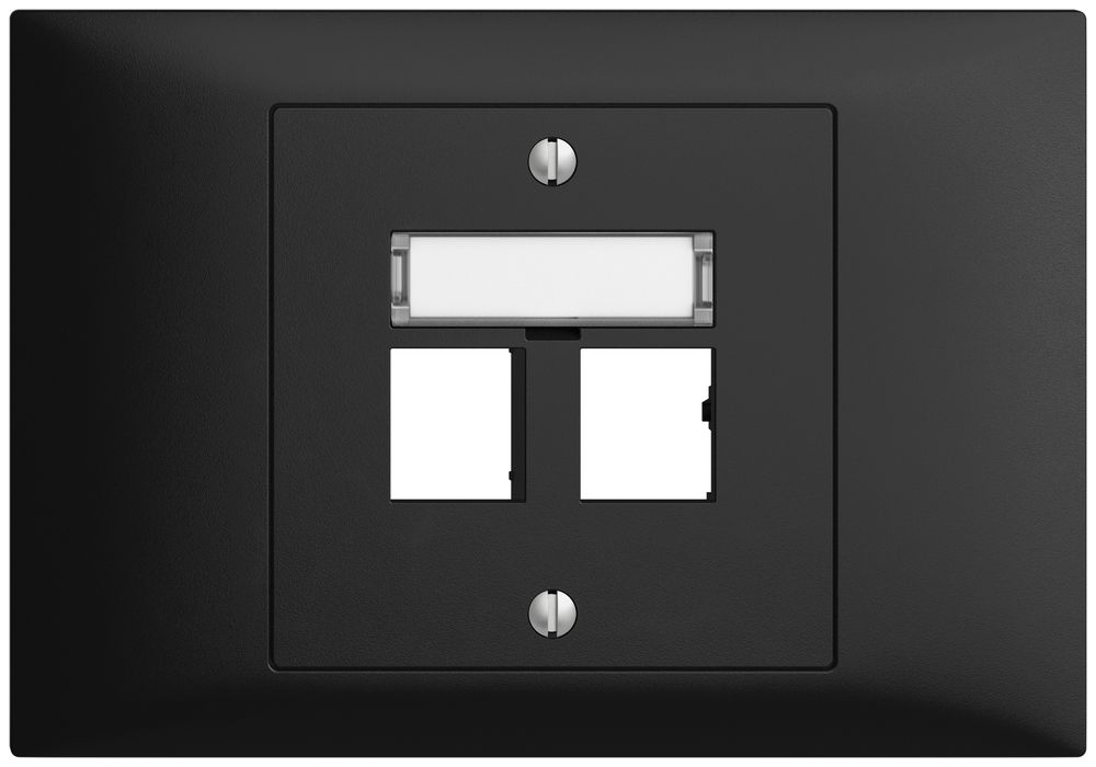EB-Montageset EDIZIOdue BKE Geradeauslass, für 2×RJ45 freenet, schwarz