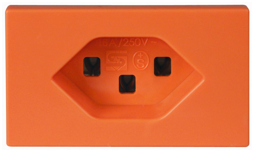 EB-Steckdose Steffen FLF 3/5, 1×T23 16A, halogenfrei, orange