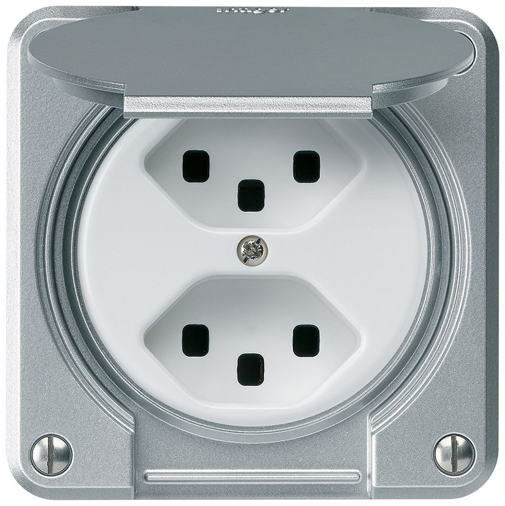 Presa INC robusto 2×tipo 23 alluminio